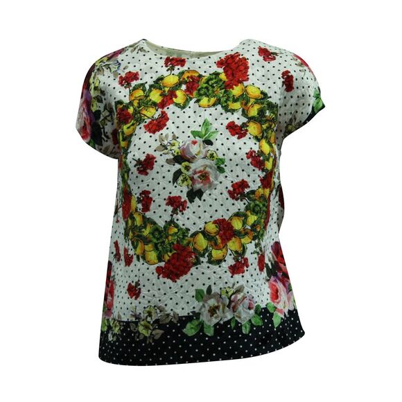 Dolce & Gabbana Floral and Lemon Print Shirt in White Viscose